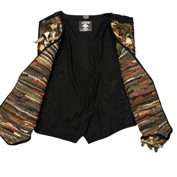 Vtg Western Vest Running Wild The Stampede Collection Womens Large Suede Leather - Picture 6 of 8